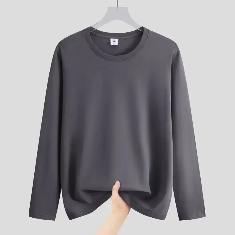 Mens Autumn TShirts Men Long Sleeves Cotton Tops Male Tees Basic Plain Tshirts Tee Shirts Underwears Top 250113