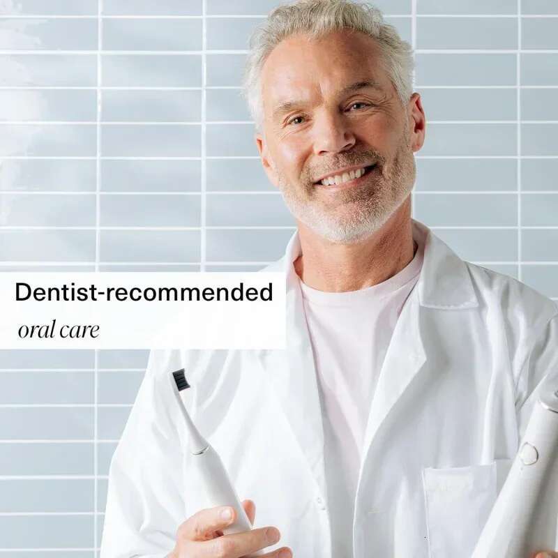 QWBoka Electric Toothbrush for Adults w/2 Heads-Rechargeable Sonic Powered Tooth Brush-Charcoal Activated Bristles Charging Base