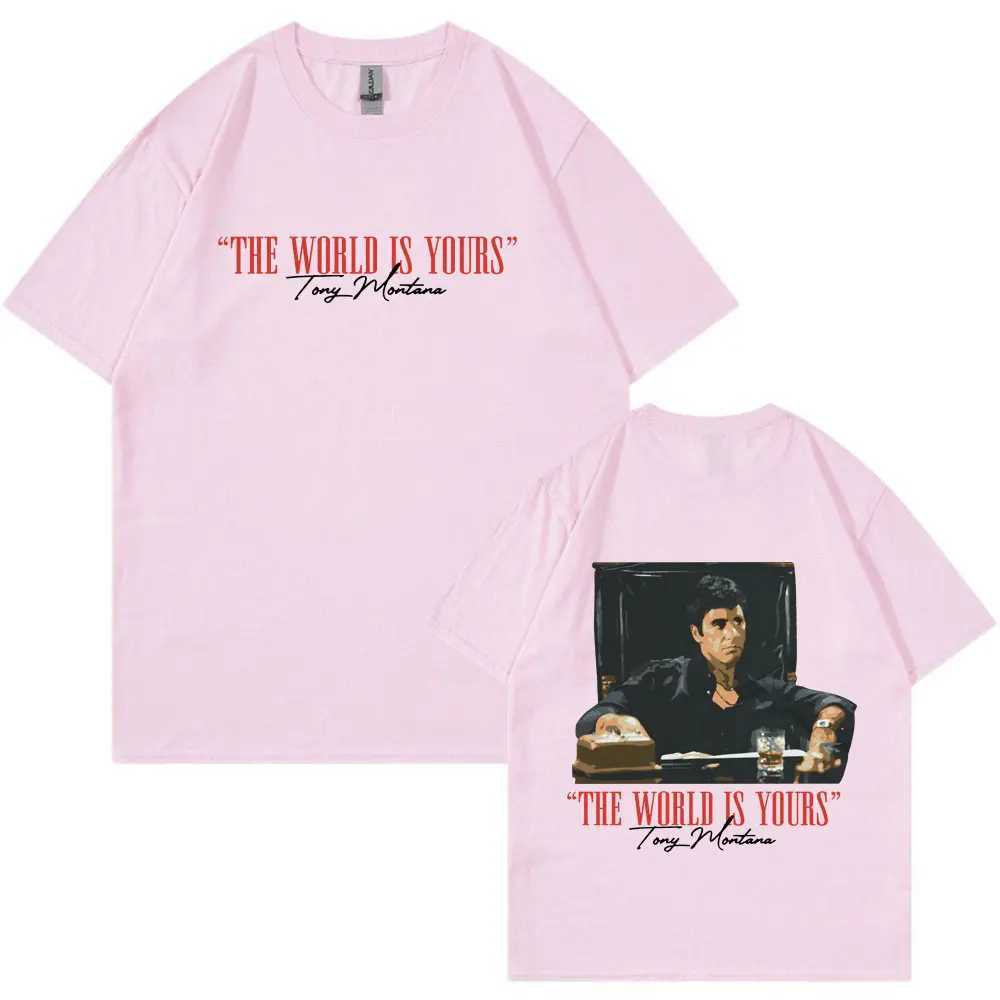 Classic Movie Scarface T-shirt The World Is Yours Tony Montana Al Pacino T-shirts Mens Women Vintage Gothic Oversized T Shirts X2501135