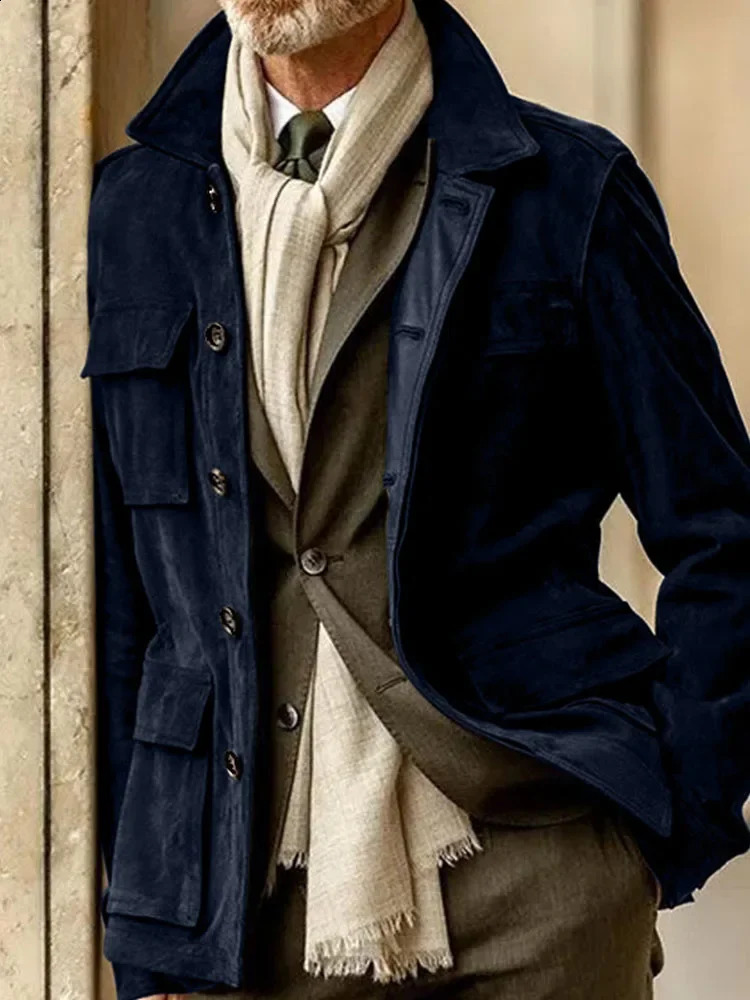 2023 AutumnWinter Mens Jacket Suede Composite Casual Fashion Versatile Loose Large Size Simple Personalized Coat Men 250107