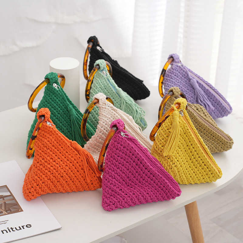 High Aesthetic Woven Phone Bag, Portable and Simple Handbag, Modern Casual Handbag for Girls, Straight 250113