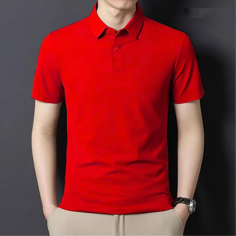 Smart Casual Simplicity Summer Polo Shirts Mens Turndown Collar Solid Button Comfortable Breathable Loose Short Sleeve Tops 250113