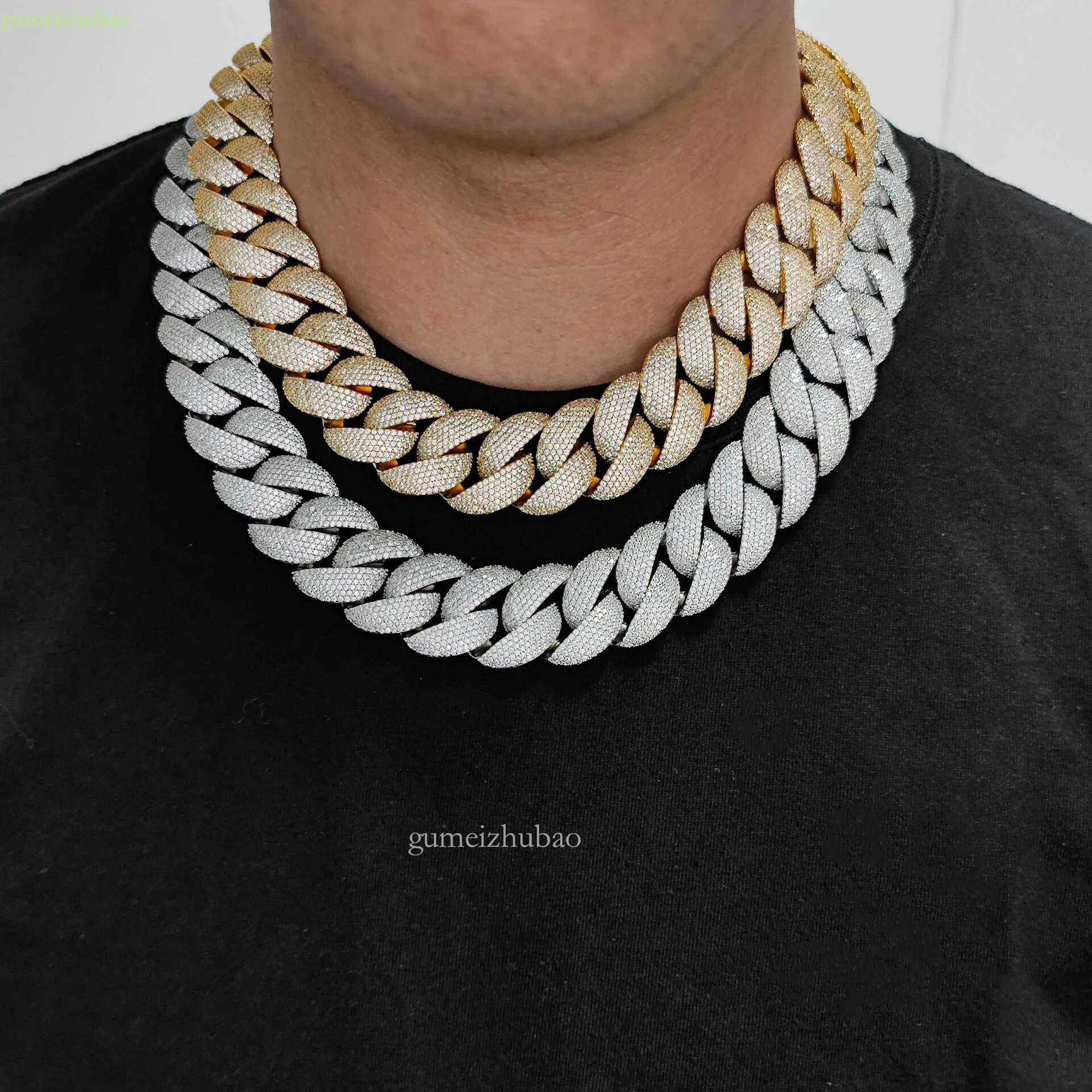 designer jewelry moissanite Pendant Necklaces Jewelry Hip Hop Rose Gold Custom Made Name Clasp Miami VVS Moissanite Dia cuban k iced out chain