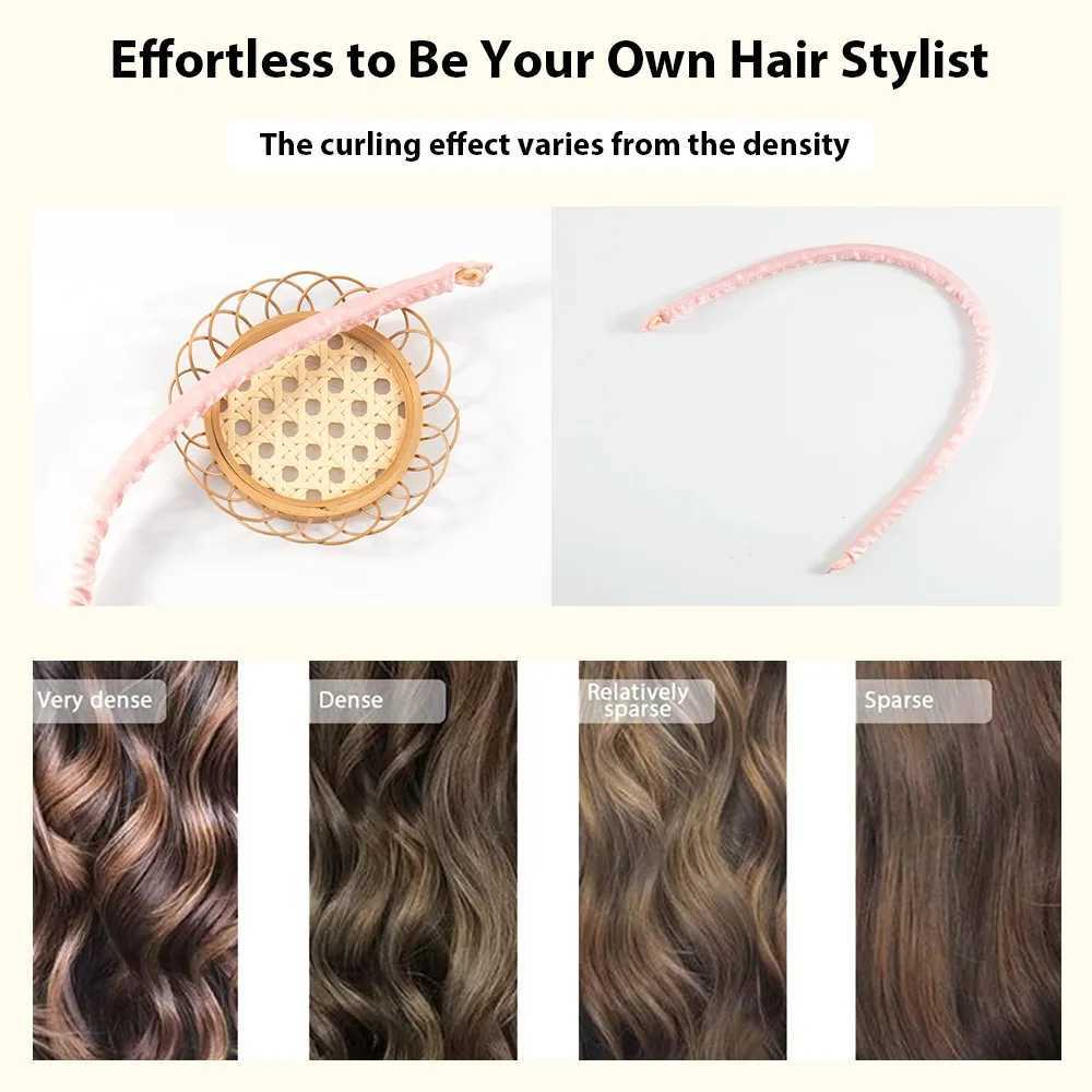Mini Thin Non Heat Curl Headband for Easy Night Free Curling Lazy Girls Soft Wave Non Heat Button Headband W250113