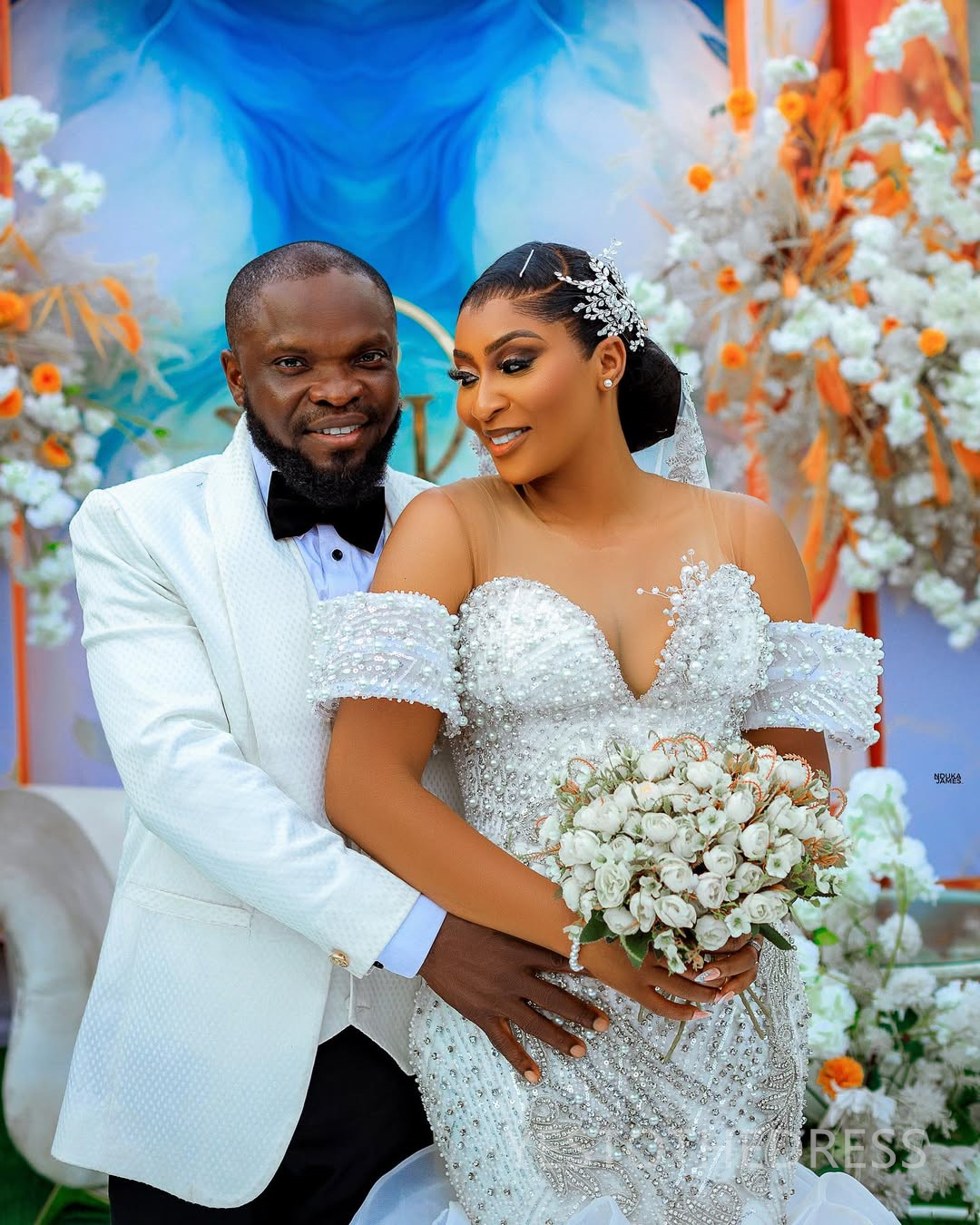 2025 Plus Size Aso Ebi Wedding Dress Bridal Gowns For Bride Mermaid Sheer Neck Long Sleeves Illusion Beaded Lace Tiered Organza Wedding Gowns For Blac