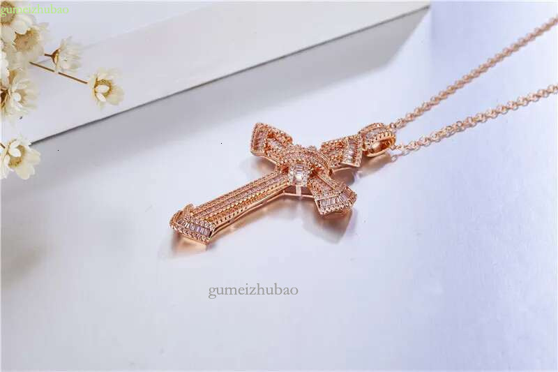 Jewelry Christianity Cross Pendants sona dia painting full Real sier & 14K gold Hip hop Necklace For women men