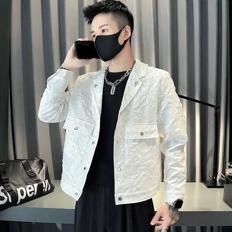 Man Coat Spring Autumn Graphic Wite Cargo Jacket for Men Cheap Sale Casual Joker High Quality Clothes Offer Deals Y2k Cold Coats X250113