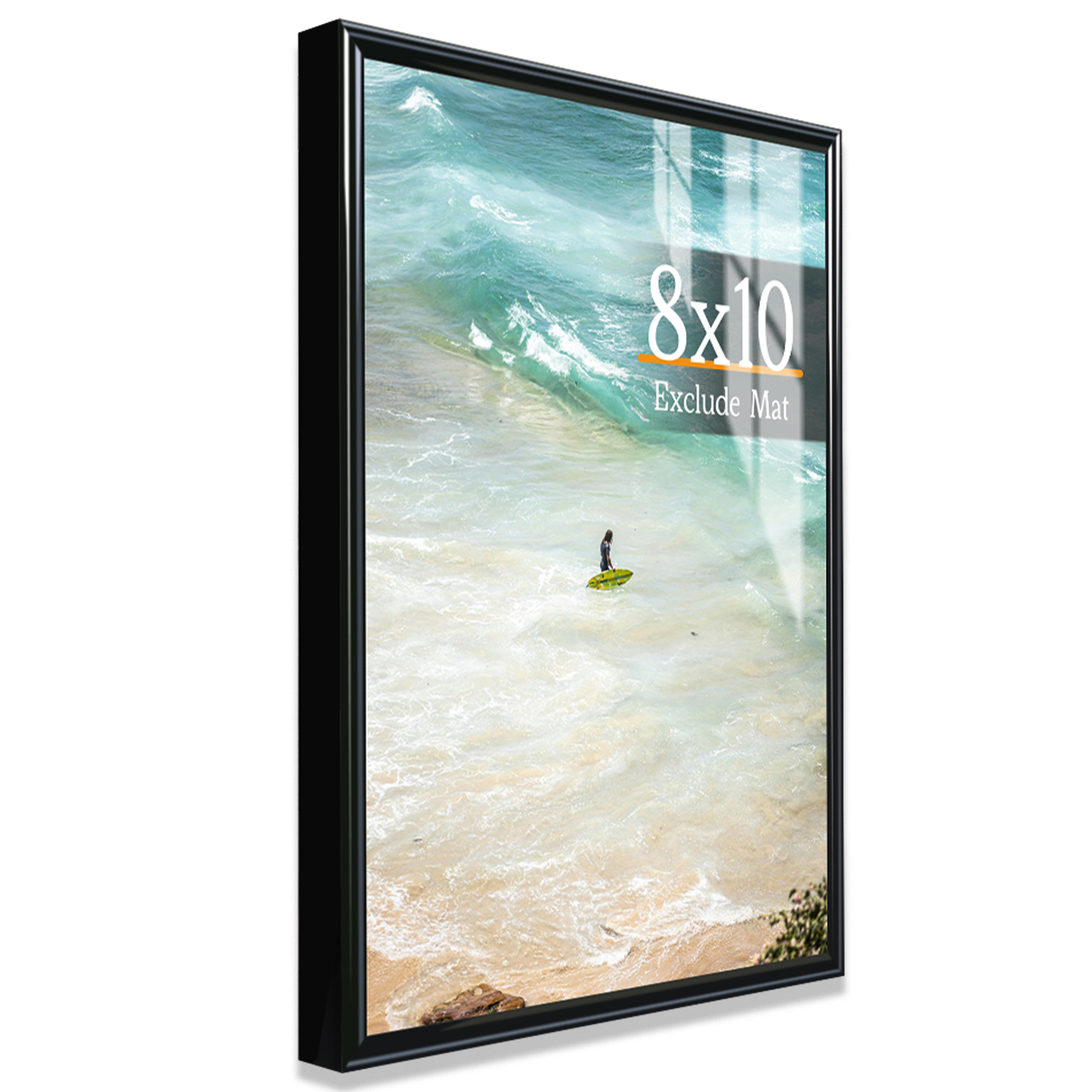 1pc 8x10 Bright Black PVC Picture Frame, Narrow-Edge Photo Frames For Wall, Horizontal Or Vertical Hanging, Available In 1/3pcs H260306