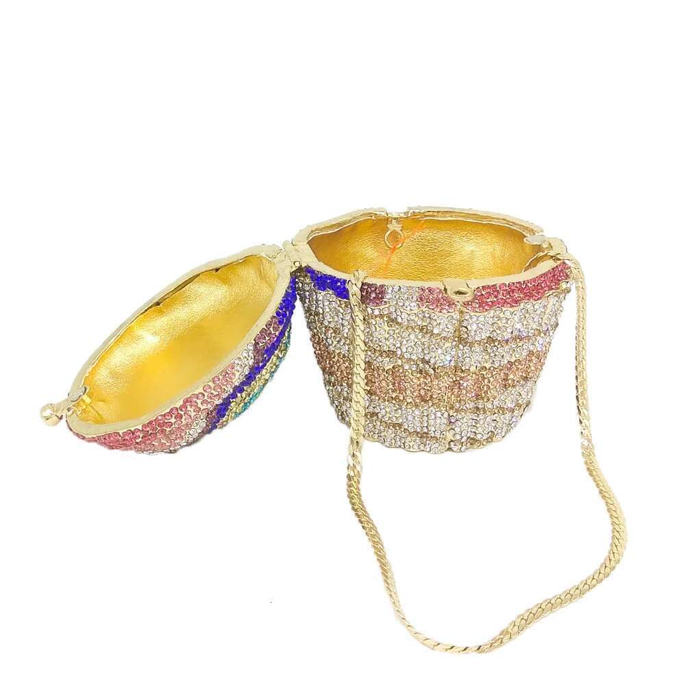 Handmade Sier Shiny Mini Crystal Dia Money Rhie Cupcake Evening Clutch Bag Purse