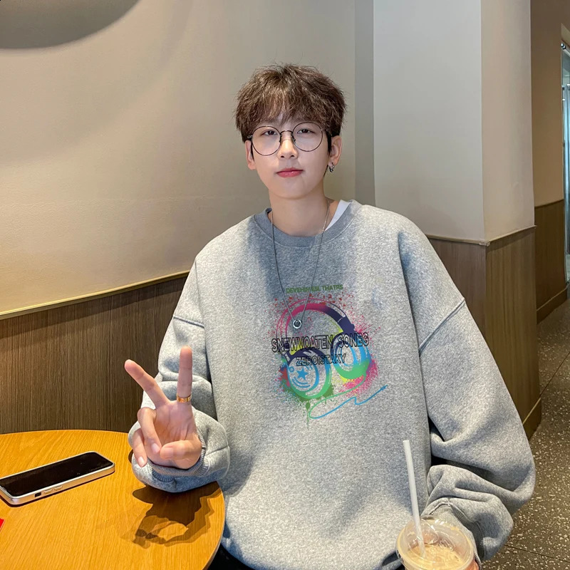 Mens Oversized Plain Fashion Autumn Hoodie Headset Print White Hoodies for Men Unisex Casual Wear Hoody Male Sweatshirt 250113