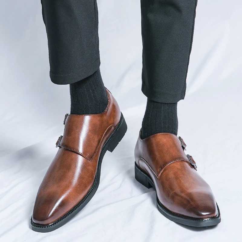 2024 New Mens Shoes Classic Brown Wedding Dress Mens Shoes Fi Casual Mens Shoes Evening DressXJ250319