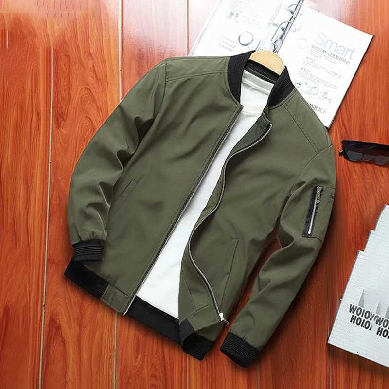 M-4XL Mens Jacket Autumn Thin Long Sleeve Baseball Uniform Windproof Cycling Jacket Solid Zipper Casual Jacket X250113