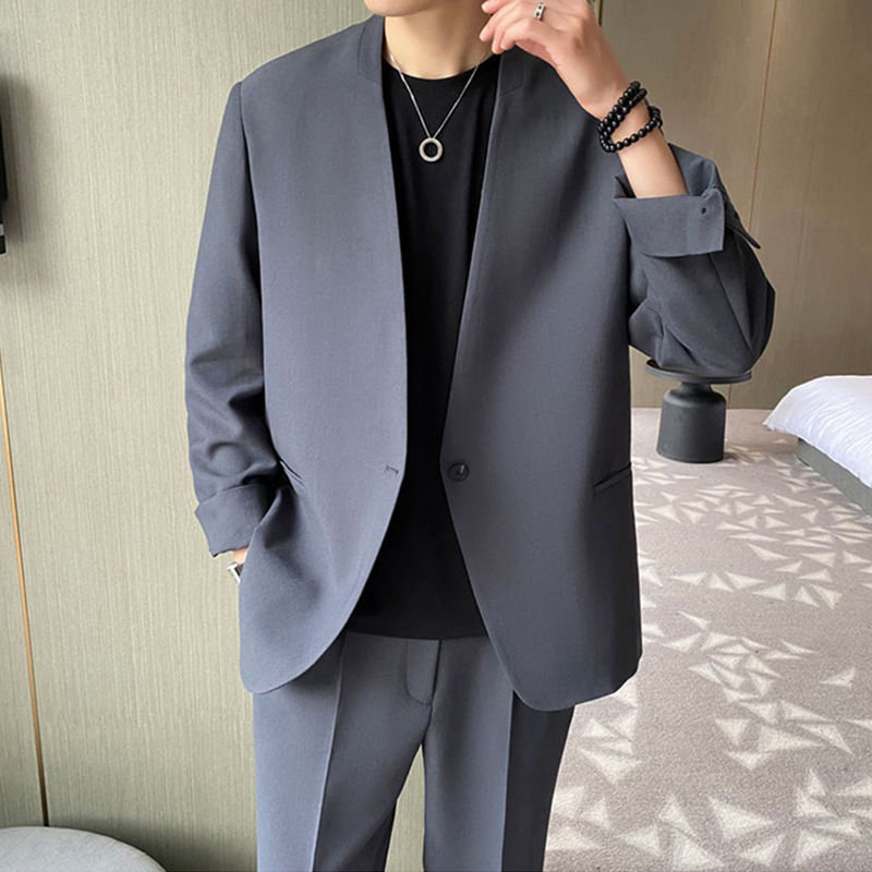 H584 men's slim fit two piece wedding suit