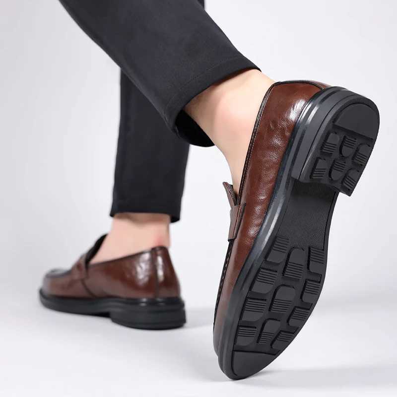 Men Dress Shoes Increase 8cm Genuine Leather Breathable Invisible Heightening Shoes Business Casual Soft Soled Men luxury ShoesXJ250113