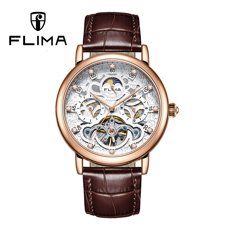 Men's Elegant Automatic Mechanical Watch with Skeleton Design, Night Glow, and Waterproof Steel Band