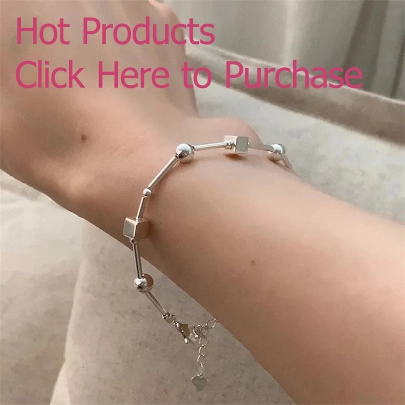 PANJBJ 925 Sterling Silve Beads Letters Bracelet for Women Girl Gift Punk Good Luck Simplicity Jewelry Drop Wholesale 250110