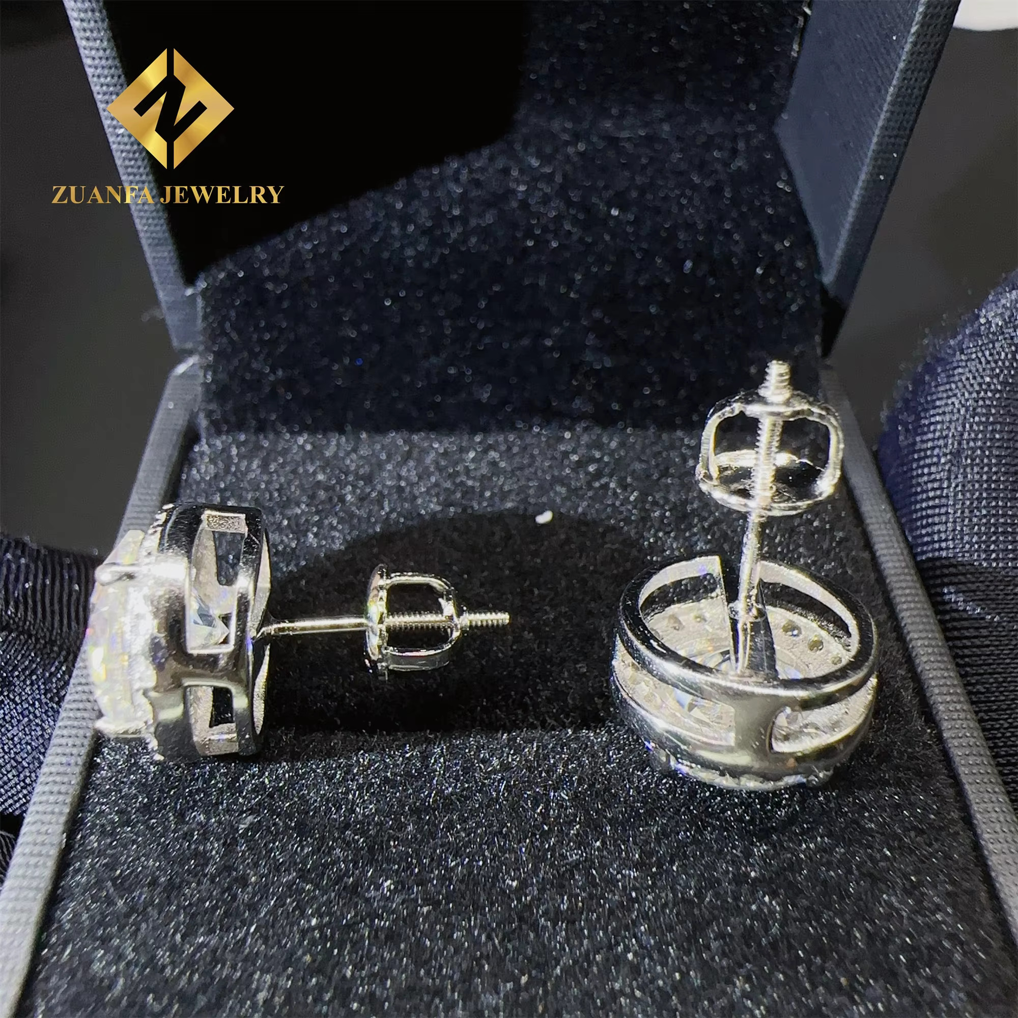 New Arrivals Fashion Style Pass Tester 4mm-10mm Screw Back Iced Out Man Round VVS1 Moissanite Dia Hip Hop Earring
