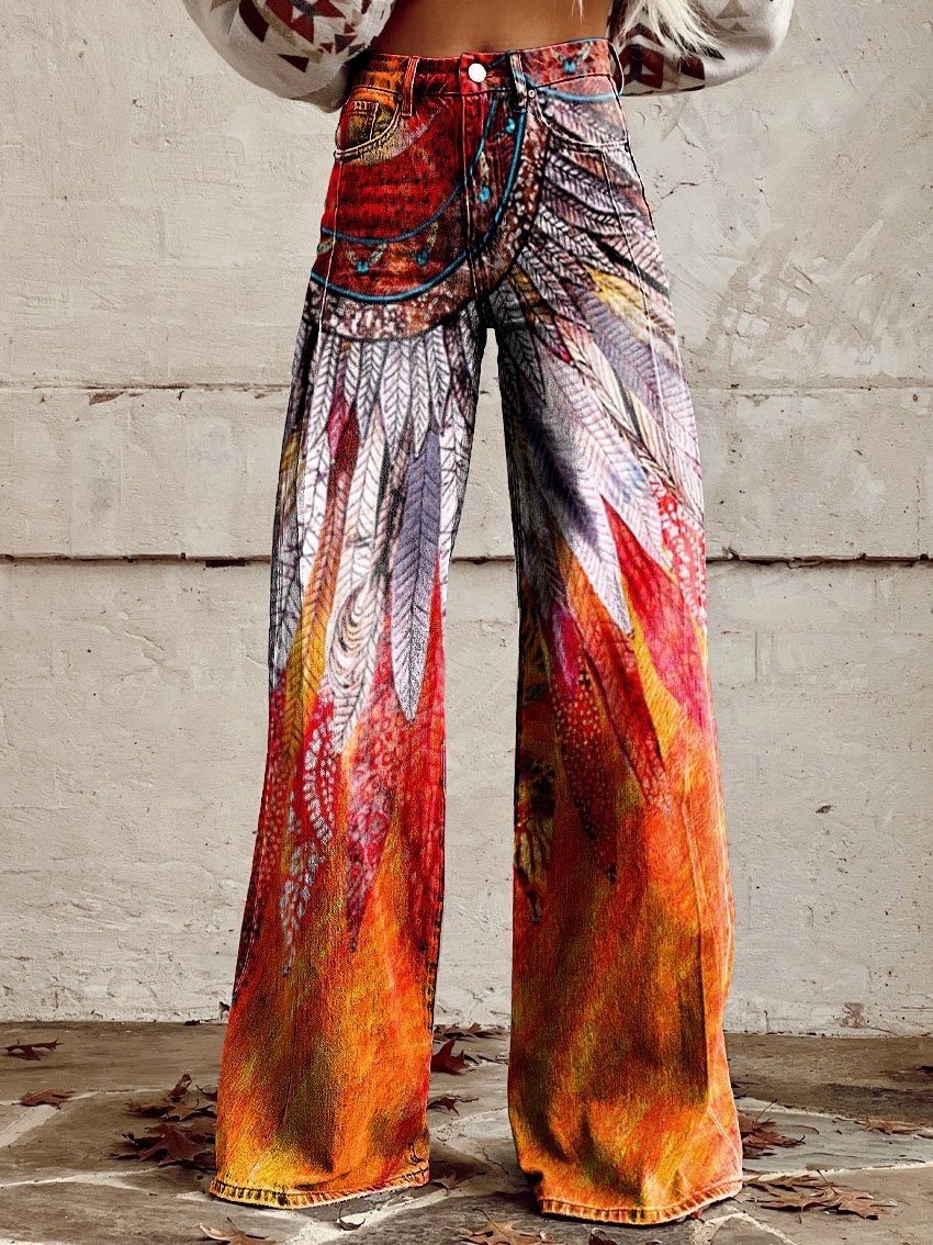 designer jeans baggy jeans womens designer 2024 summer hot selling women's pants 3d digital printing hot selling pants women's bell shap fc5