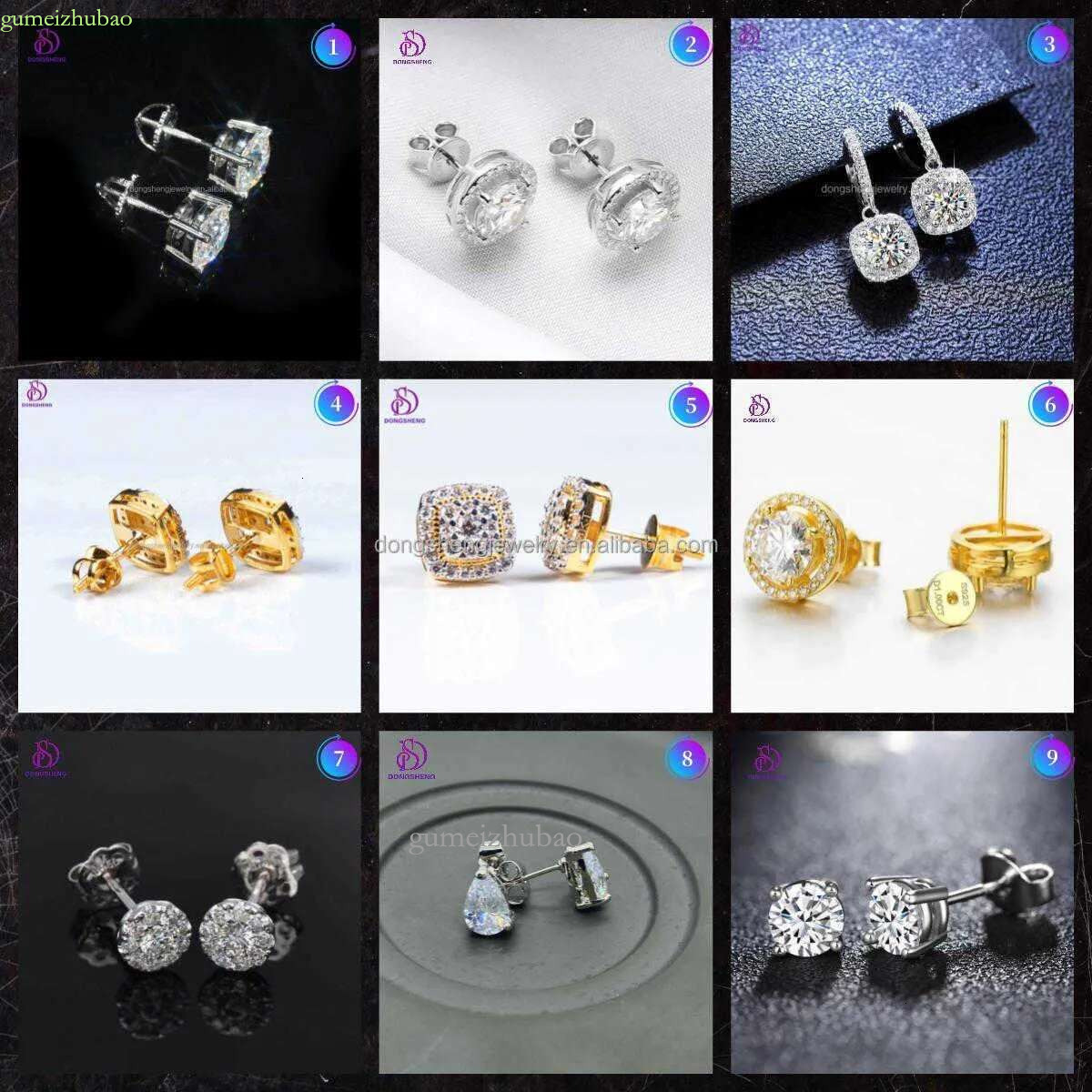 Custom Fashion Finey Jewelry Sterg Sier Earrings Ice Out Vvs Moissanite Dia Earring for Woman