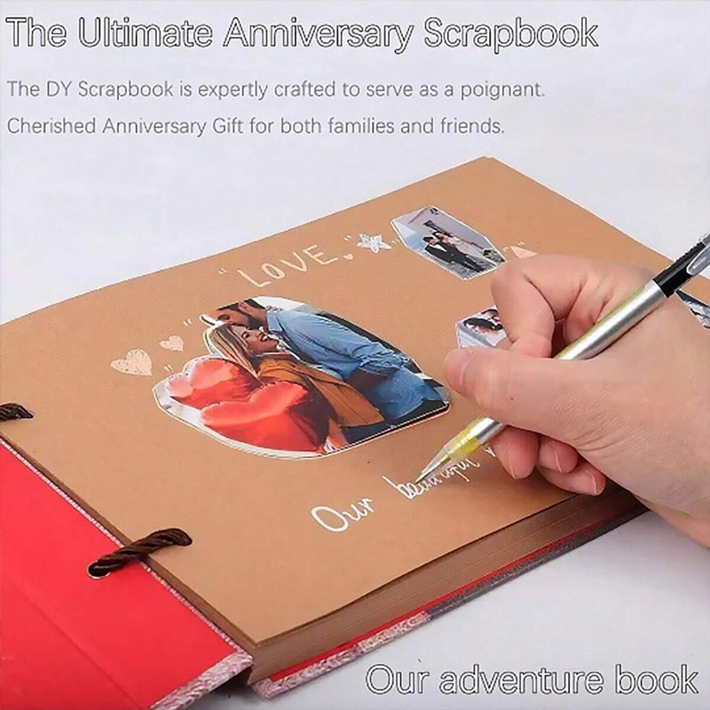 DIY Photo Album Travel Scrapbook Our Adventure Book Travel Diary Loose-leaf Photobook Souvenir Book Valentine's Day Gift