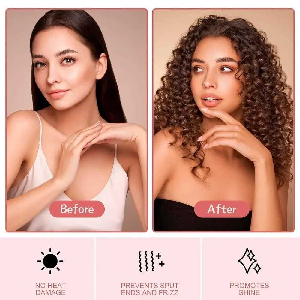 No heat roll curved rod headband soft curling iron no heat roll lazy silk curling sleep headband tie hairstyle tool W250113