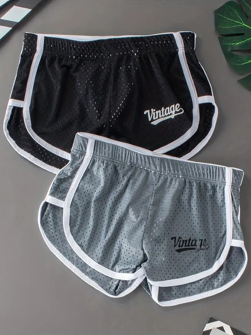 1 Article Men's Underwear, Mid Waist Loose Arrow Pants. Mesh Breathable Boxer Pants, Ice Silk Boxer Home Pajamas Shorts
