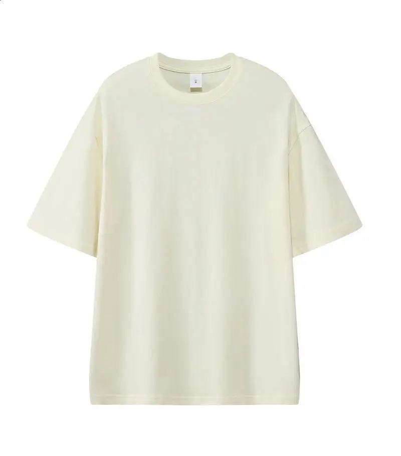 280gsm Oversized Heavyweight Tshirts for Men Summer Short Sleeve Tee 100% Cotton Plain Tops Casual Mens Clothing 250113