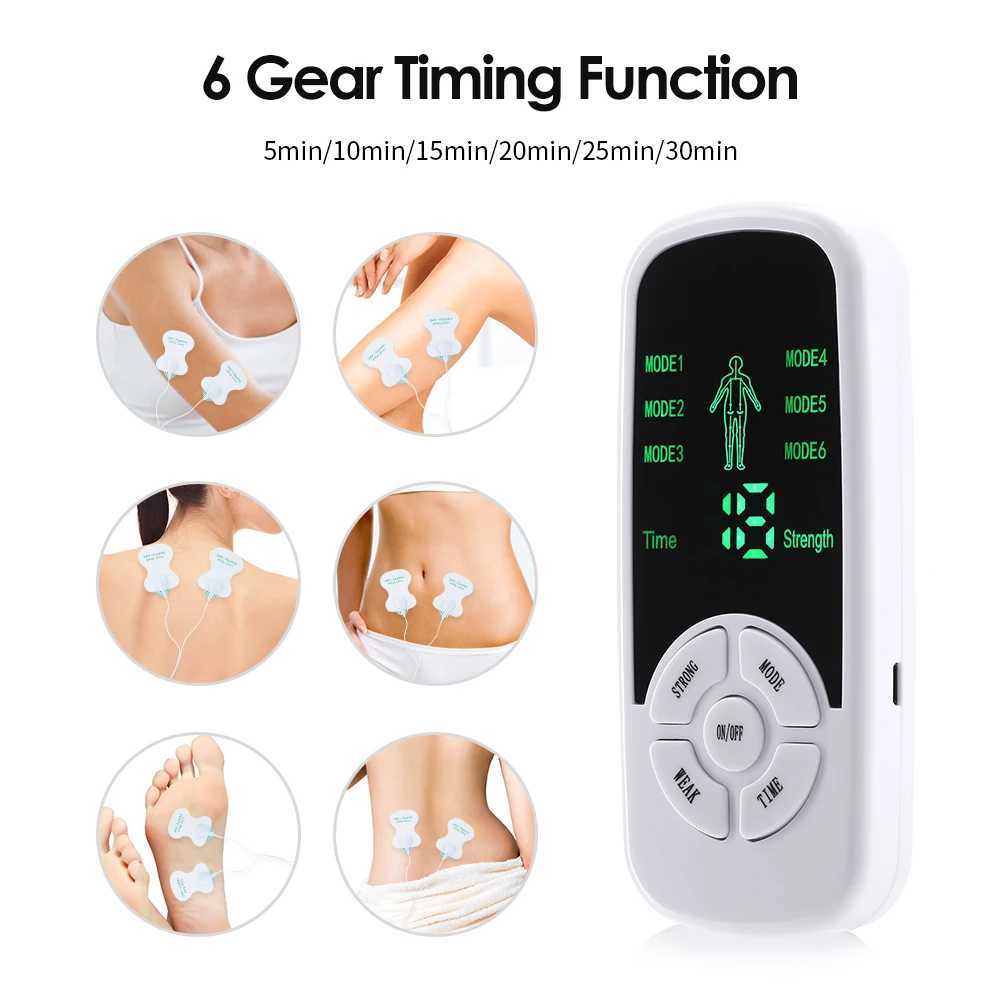 Electric Muscle Stimulator 6 Modes Mini Cervical Spine Massager Meridian Body Massage Device for Pain Relief ElectroestimuladorXJ250113
