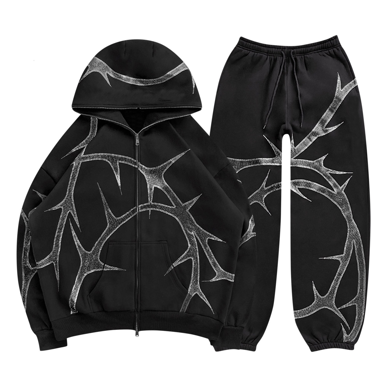2025S Designer Men Hoodie Zipper Two Piece Sweater Pants Set
