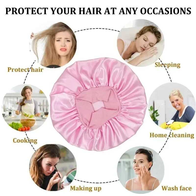 Non thermal curling iron with soft curling iron satin curling iron sleep cap night cap styling tool W250113