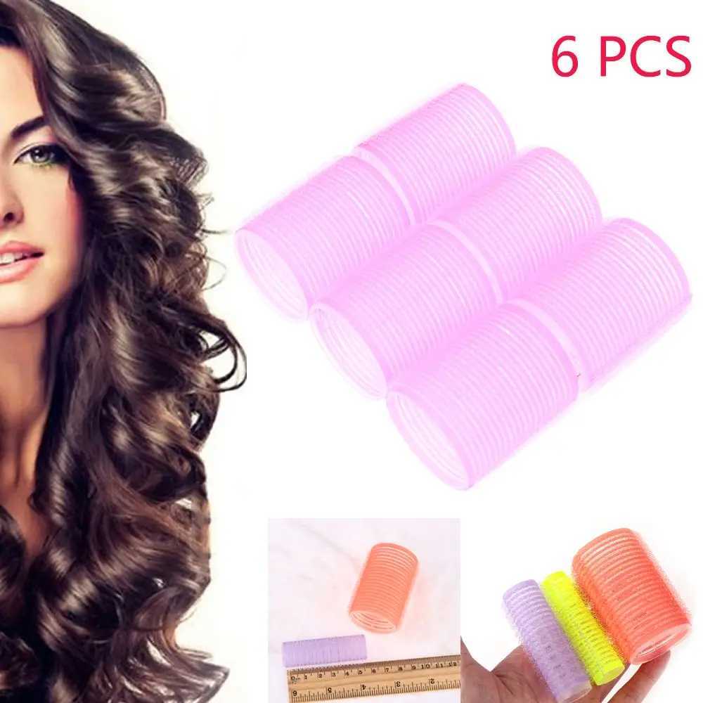 6 large self held hair curlers professional salon hair curlers hair styling tools random colors professional multiple sizes W250113