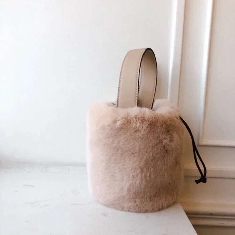 Mara's Dream Women Solid Color Mini Handbag Female Winter Plush Underarm Bags Leopard Zebra Pattern Fluffy Tote Bag Small Purse