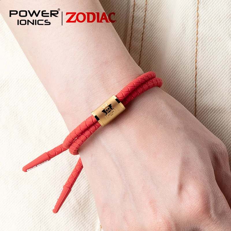 Power Ionics 2025 Snake CNY 12 Lucky Zodiac Waterproof Anions Sports Fashion Bracelet Free Engrave 250107