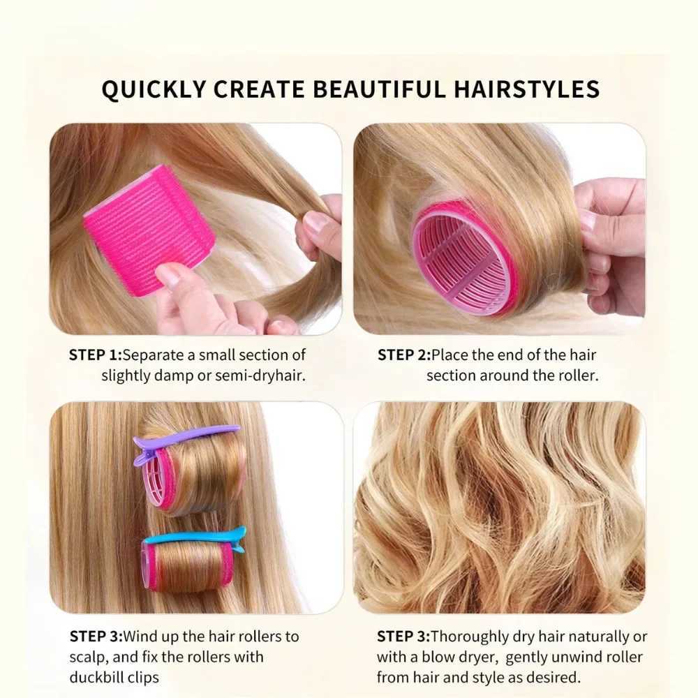 S/M/L Curler Self Holder Self Adhesive Air Rod Curler Comb DIY Curling Tool W250113