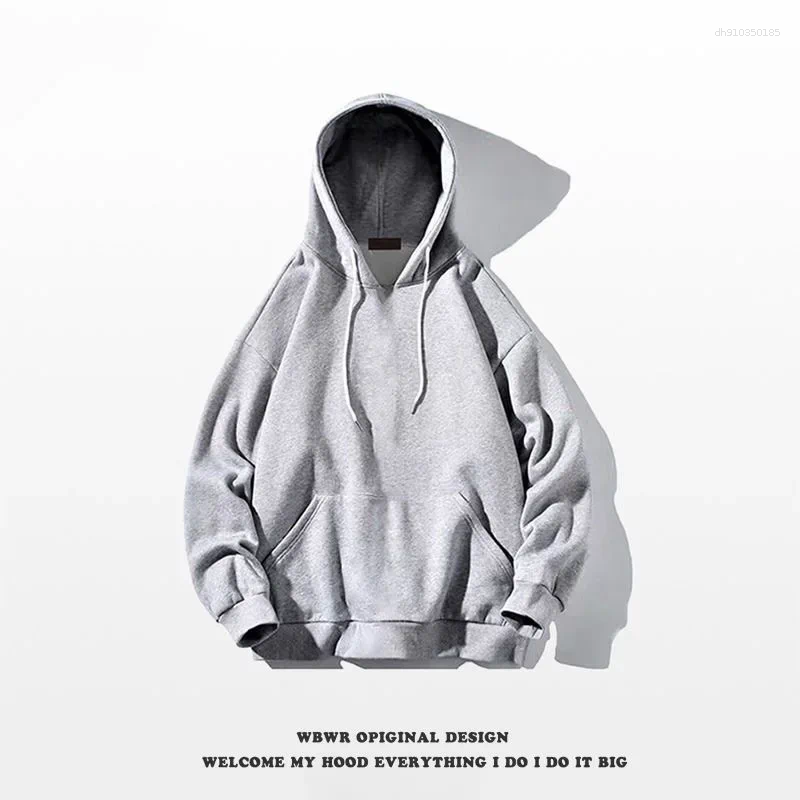 Men's Jackets American Fashion Woolen Collar Hooded Cotton Jacket Winter Thick Plush Top Men Street Hip-Hop Harajuku Oversize Coat