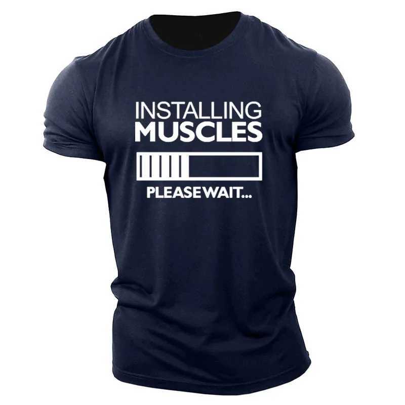 Mens Muscles Letter English Elements T-shirts Short Sleeve Summer Casual Sporty Gym Tops 3D Print O-Neck Big Size Male Tee X250113