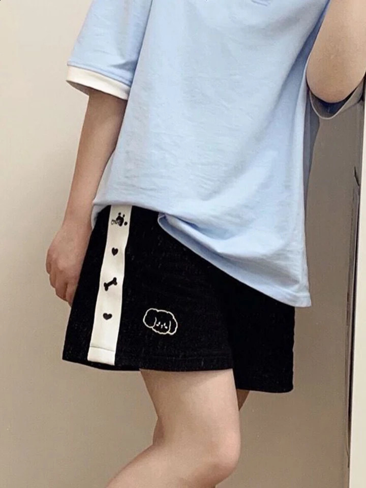 Jmprs Japan Cute Cartoon Print Short Kawaii High Waist Loose Sport Shorts Summer Preppy Style Casual Lady Vintage 250107