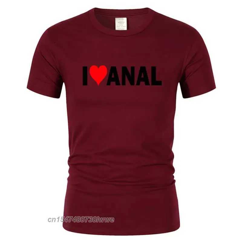 Streetwear Leisure Harajuku Tee Top Alphabet Interest I Love Anal Tshirt Men Cool Heartbeat T-Shirt Oversized T Shirt X2501131