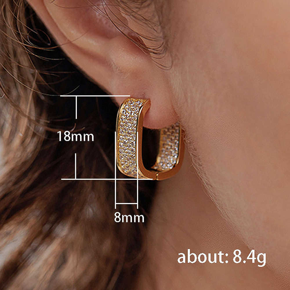 European American Luxury Micro-Infused Zircon Ear Buckle Cross-Border Hot Selling Young Ladies Fashion Stud Earrings
