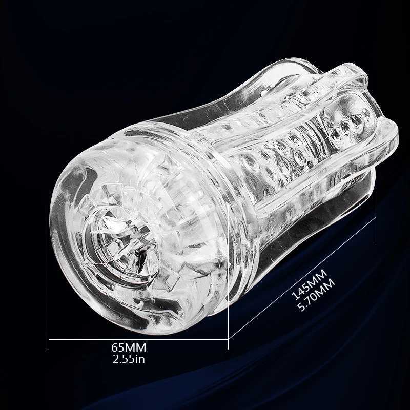 Reusable Male Masturbation Cup Soft Transparent Vagina Adult Endurance ExerciseVacuum Pocket Cup for MenXJ250113