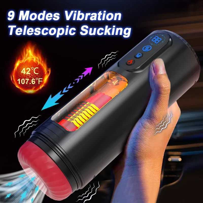 Automatic Male Masturbator Sex Toys for Men Telesic Rotation Sucking Heating Masturbators Cup Penis Stimulation Pocket PussyXJ250113