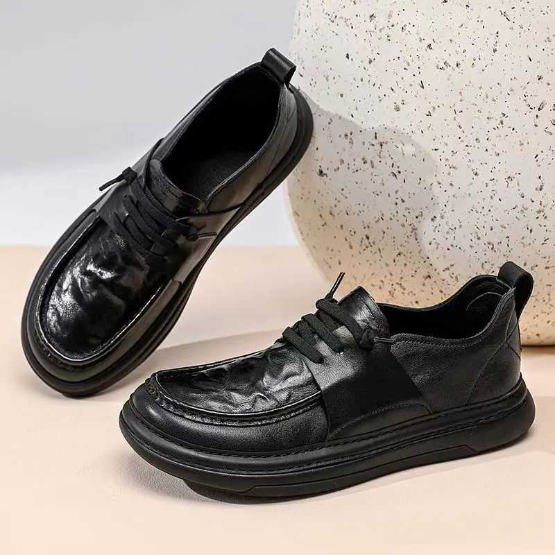 Cow Leather Loafers for Men Fi Soft-soled Spring Autumn Casual Mens Luxury Shoes Designer Light Board Shoes MaleXJ250113