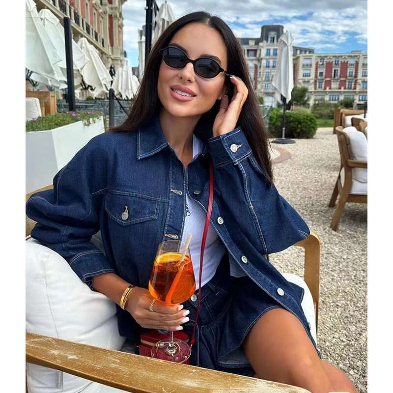 Denim Shirt Jackets Autumn New Chic Loose Warm Street Women's Jacket & Elegant Fashion Youth Coat