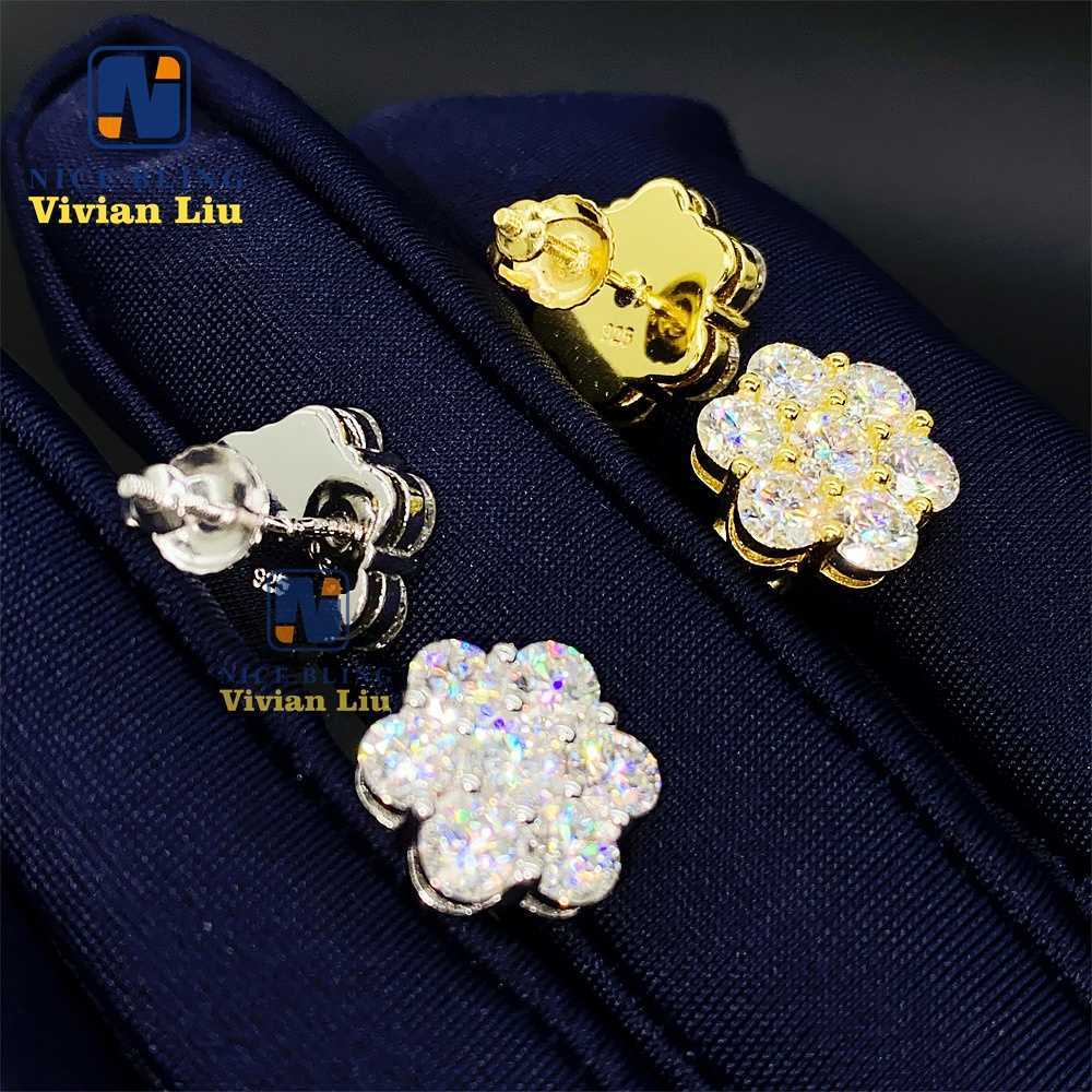 Pass diamond tester high quality 925 sterling silver custom vvs moissanite fine jewelry earrings
