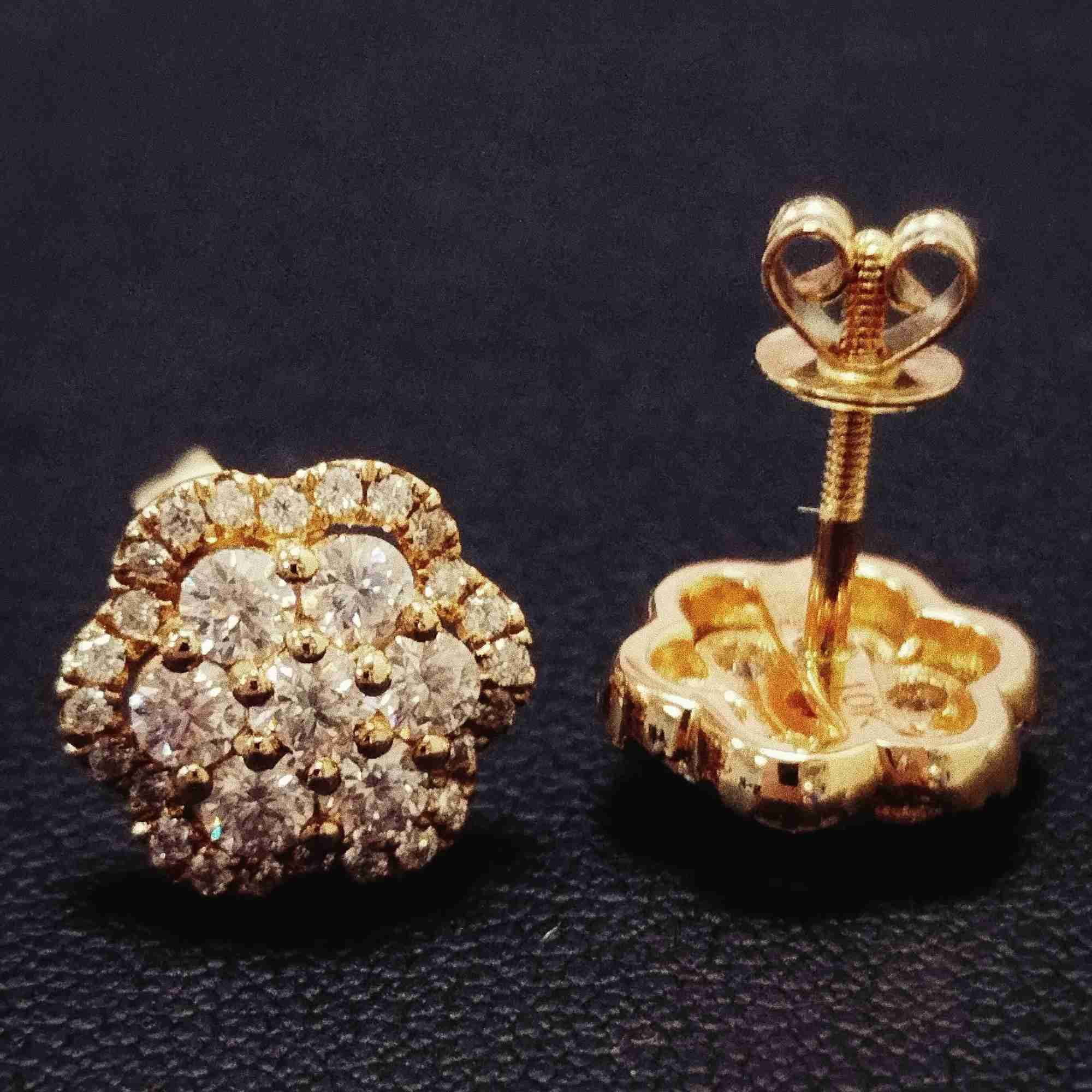 2022 New Arrival Fine Jewelry Iced Out Flowered Earrings Handmade 925 Sterling Silver Earrings