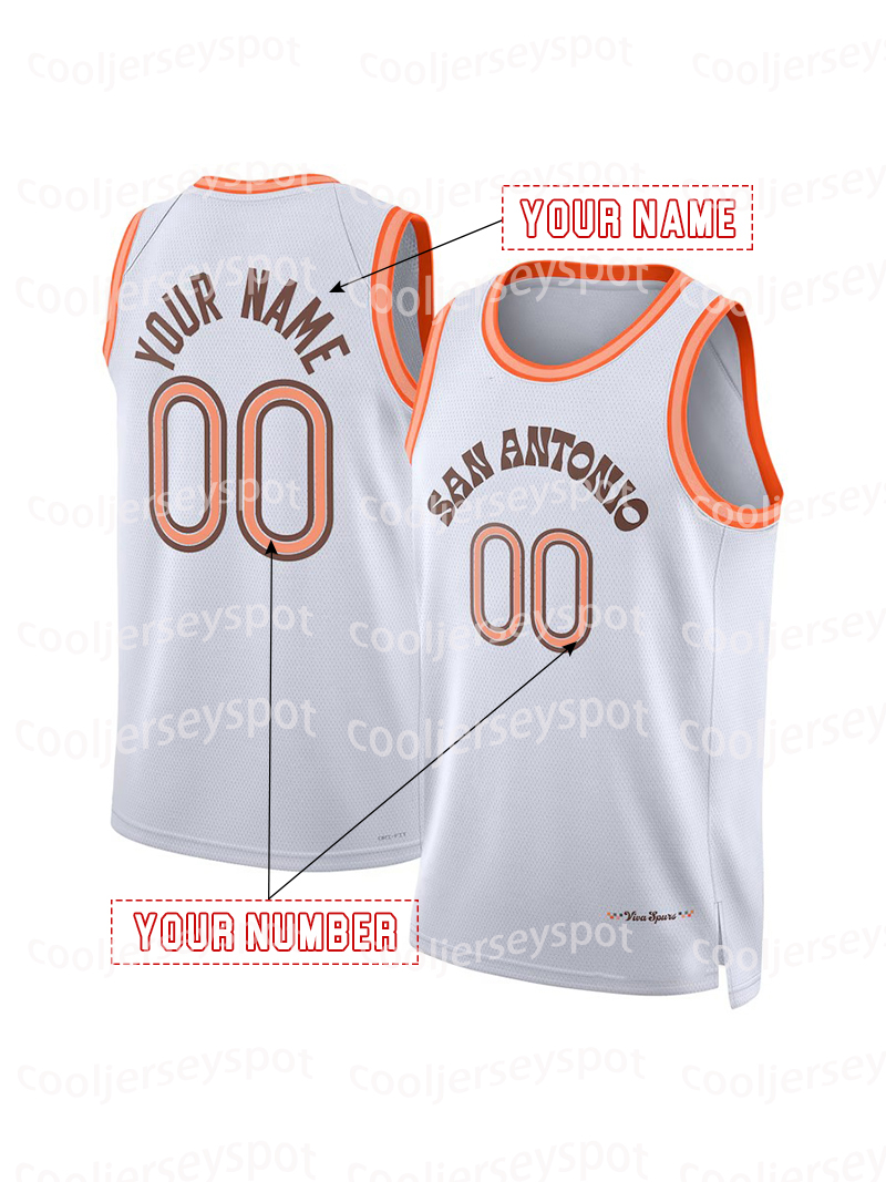 1 WEMBANYAMA 2024/25 City Edition Basketball Jersey Barnes Bassey Branham Sttiched Custom any number any name