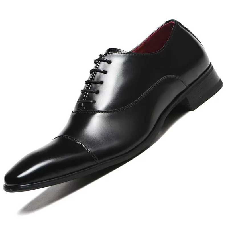 Fi Business Dress Men Shoes 2023 New Classic Leather Mens Formal Shoes Comfortable Slip Dress Shoes Men Oxfords Size 46XJ250113