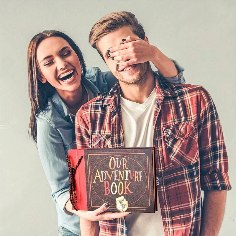 DIY Photo Album Travel Scrapbook Our Adventure Book Travel Diary Loose-leaf Photobook Souvenir Book Valentine's Day Gift