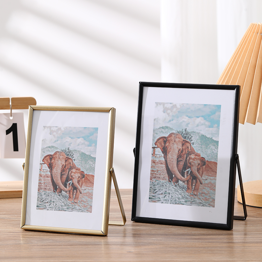 Elegant Metal Photo Frame Transparent Surface 6/7/8 Inch Sizes Perfect Home & Office Decor - Great for Holiday Gifting H260306