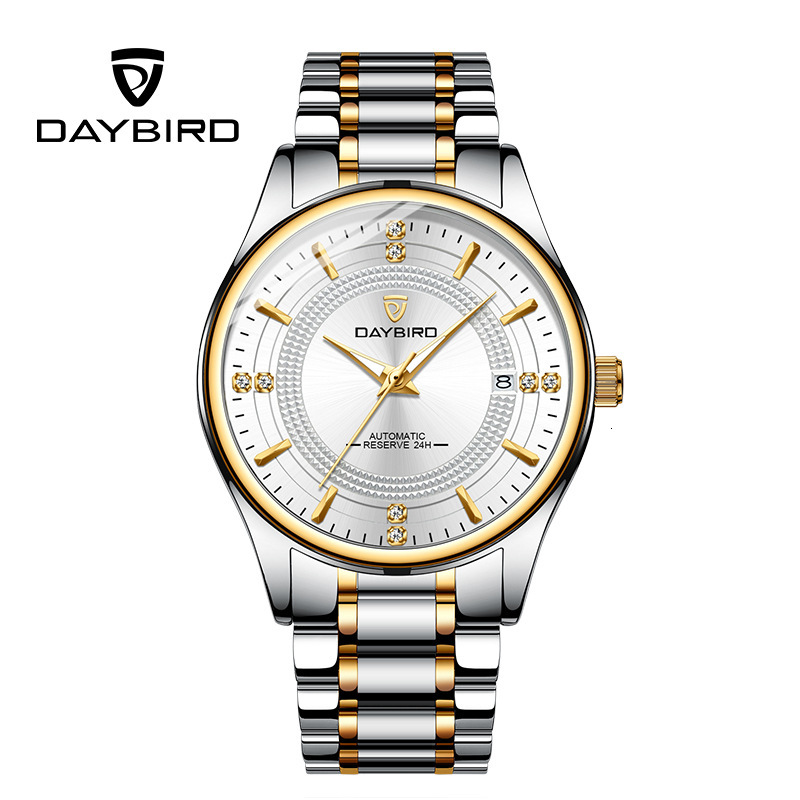 Luxury Men's Business Watch with Skeleton Design and Waterproof Steel Band